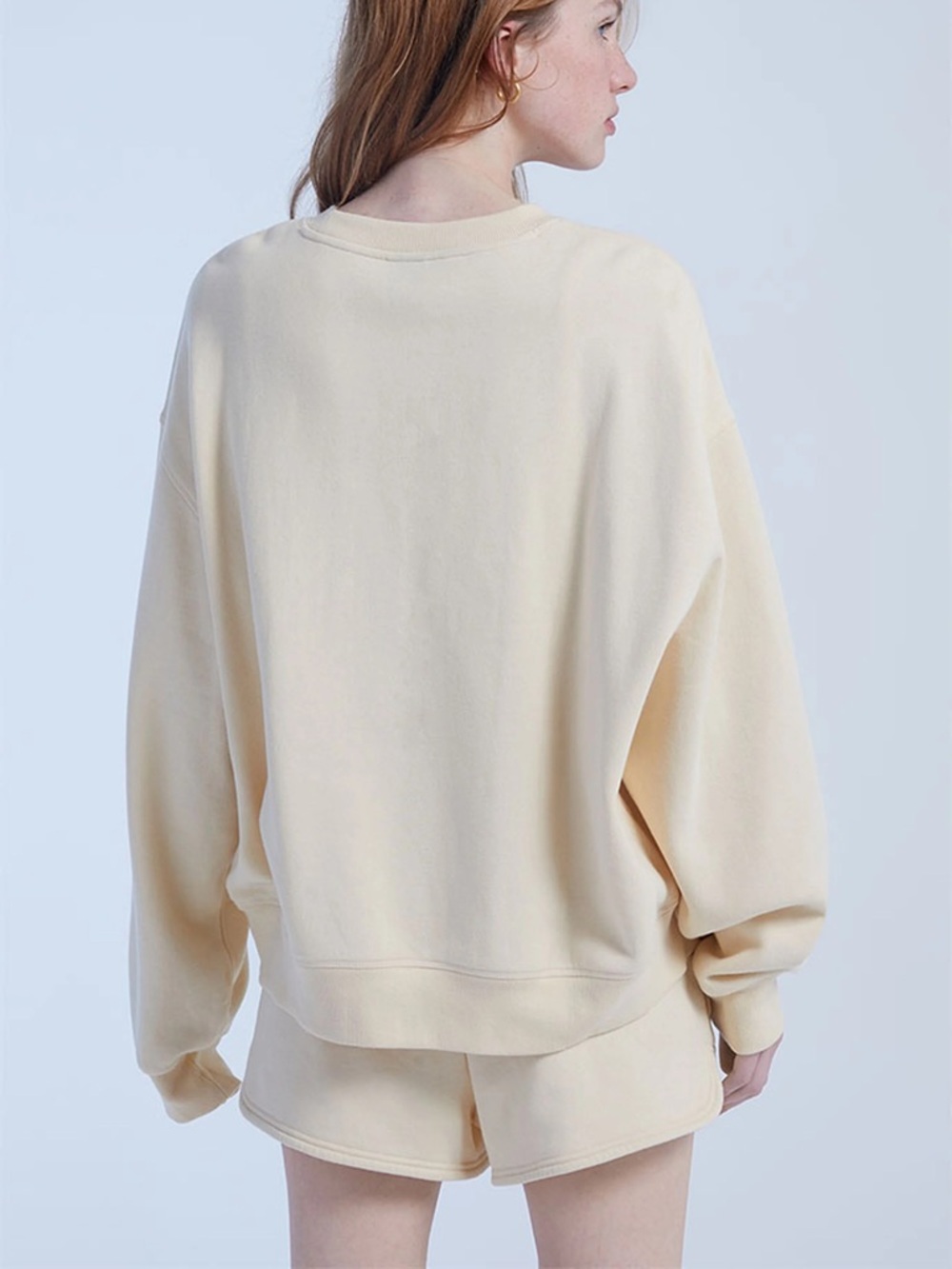 Pacsun Victoria Beach Crew Neck Cotton Blend Sweatshirt Top - Medium - Cream - Picture 6 of 17